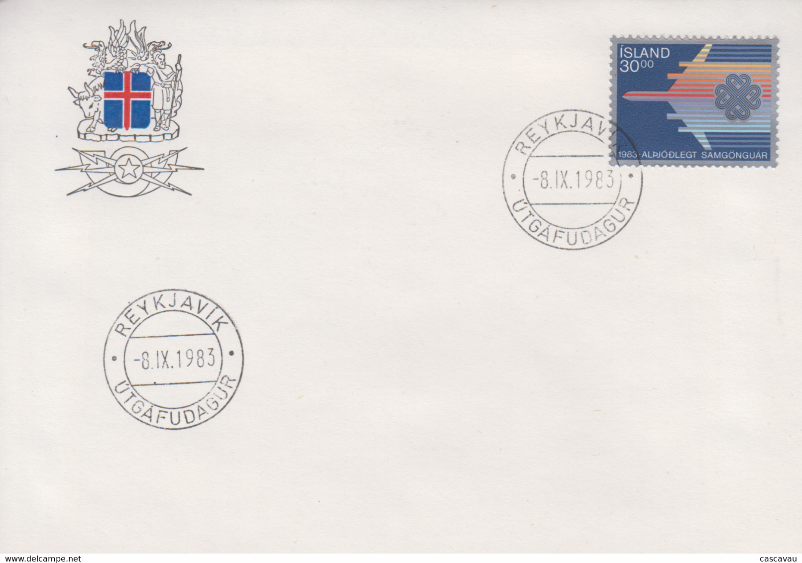 Enveloppe  FDC  1er  Jour    ISLANDE   Année  Mondiale  Des  Communications  1983 - FDC