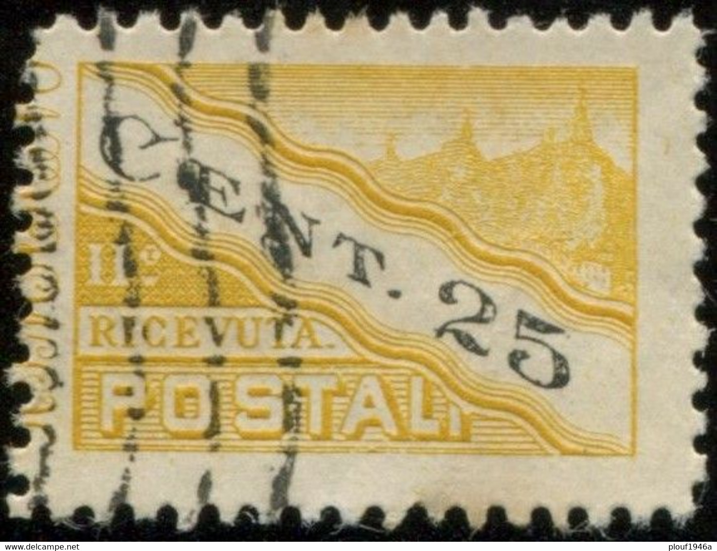 Pays : 421 (Saint-Marin)  Yvert Et Tellier N° : Colis Postaux  19 (o) (½ Timbre Droite) - Parcel Post Stamps