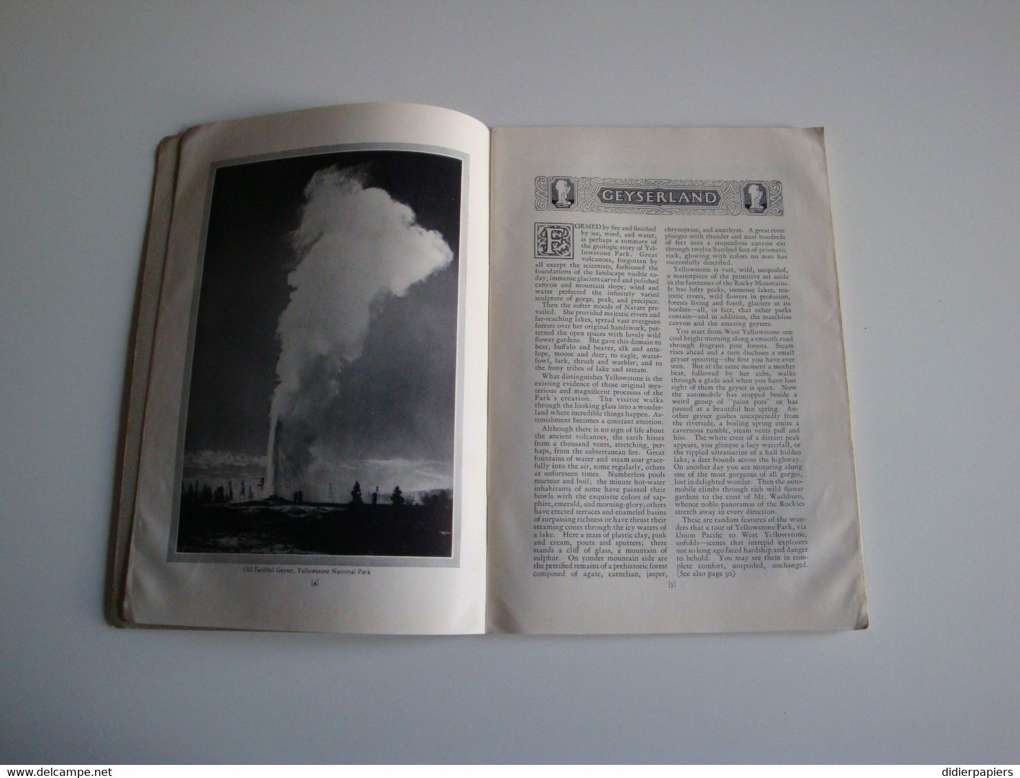 Guide Yellowstone National Park,USA 1928,par C.J.Collins,Geyserland,Union Pacific - Cuadernillos Turísticos