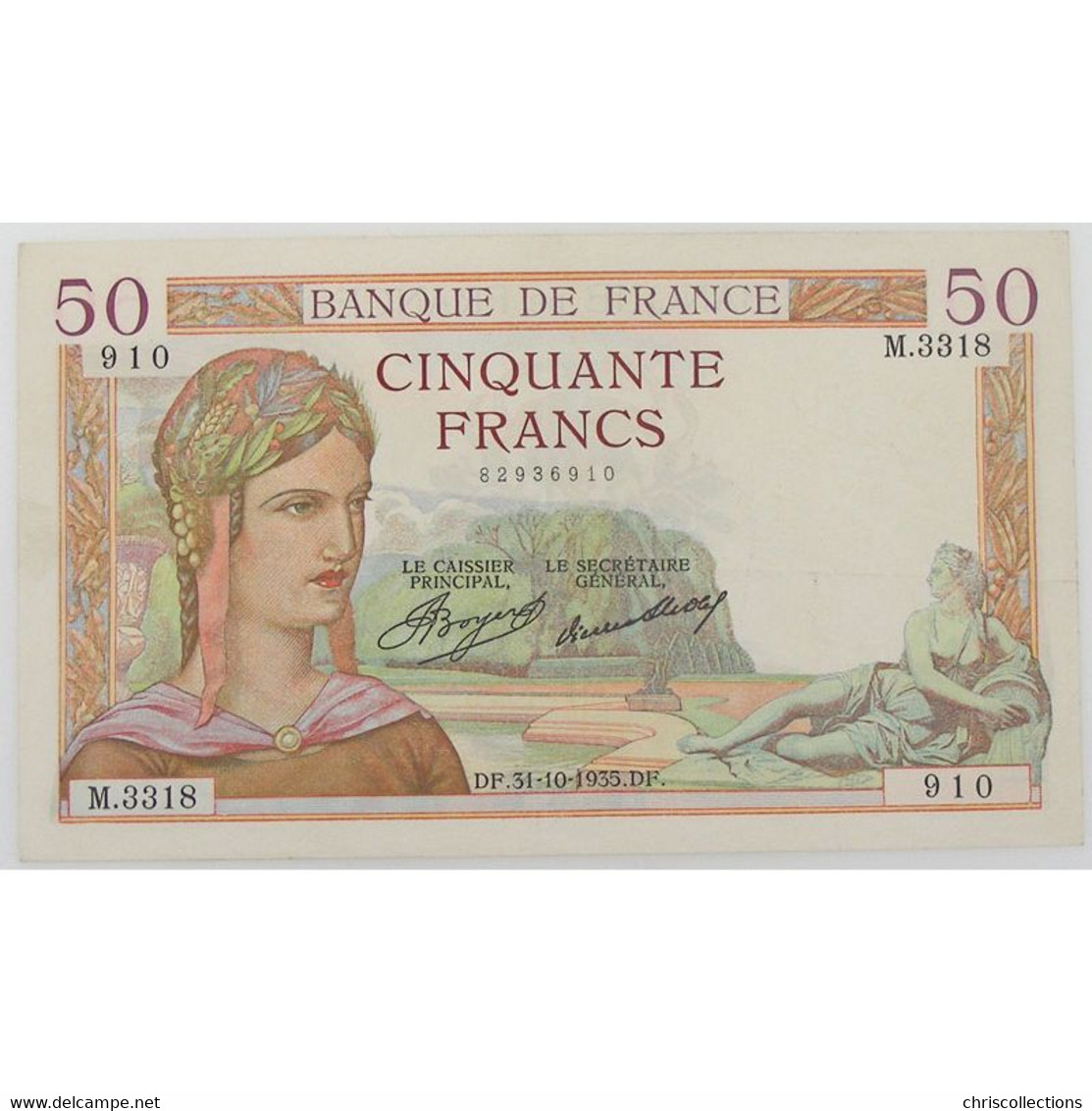 50 Francs Cérès 31.10.1935, M.3318, TTB - 50 F 1934-1940 ''Cérès''