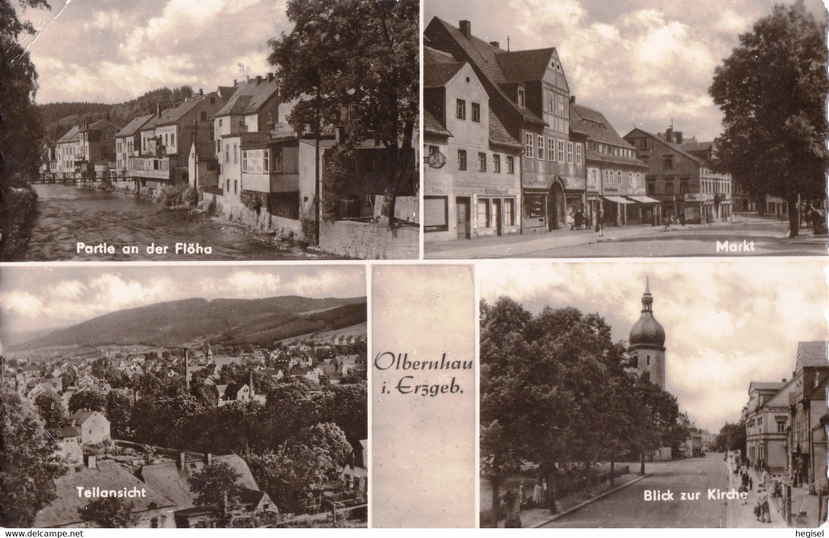 1961, DDR, Olbernhau Im Erzgebirge (Stadt Der 7 Täler), Flöha - Fluss, Sachsen - Marienberg