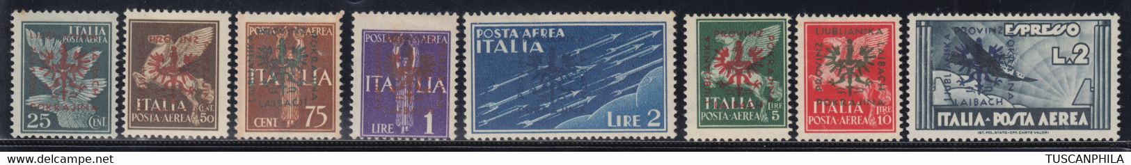 Lubiana 1944 Posta Aerea Sass. 1/7 MNH** Cv. 350 - Lubiana