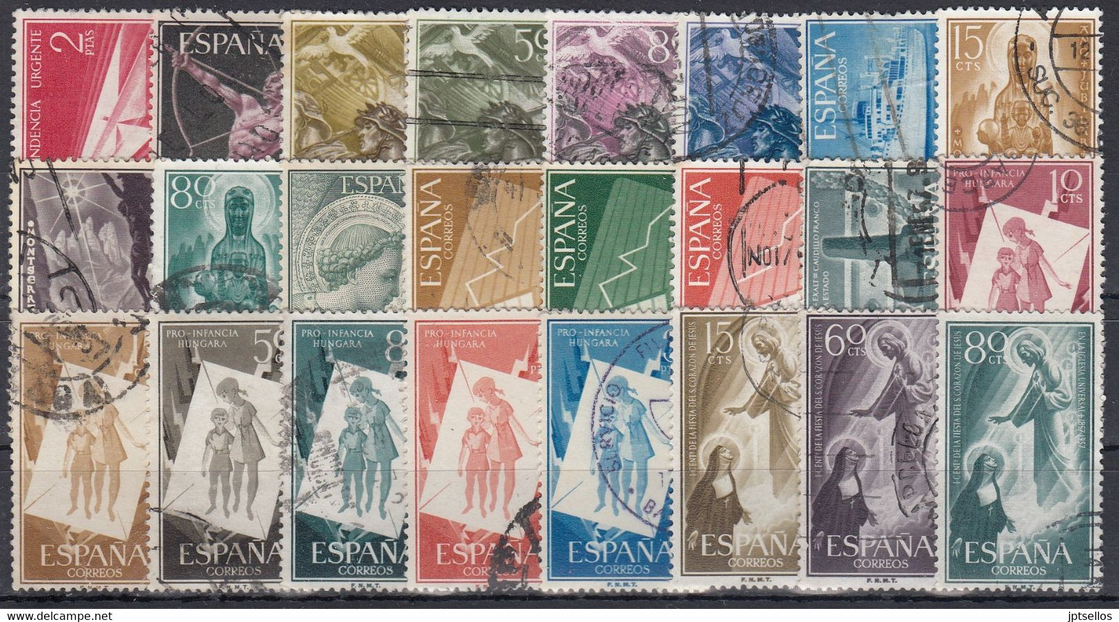 ESPAÑA 1956-1957 Nº 1185/1208 AÑO COMPLETO USADO,24 SELLOS - Volledige Jaargang