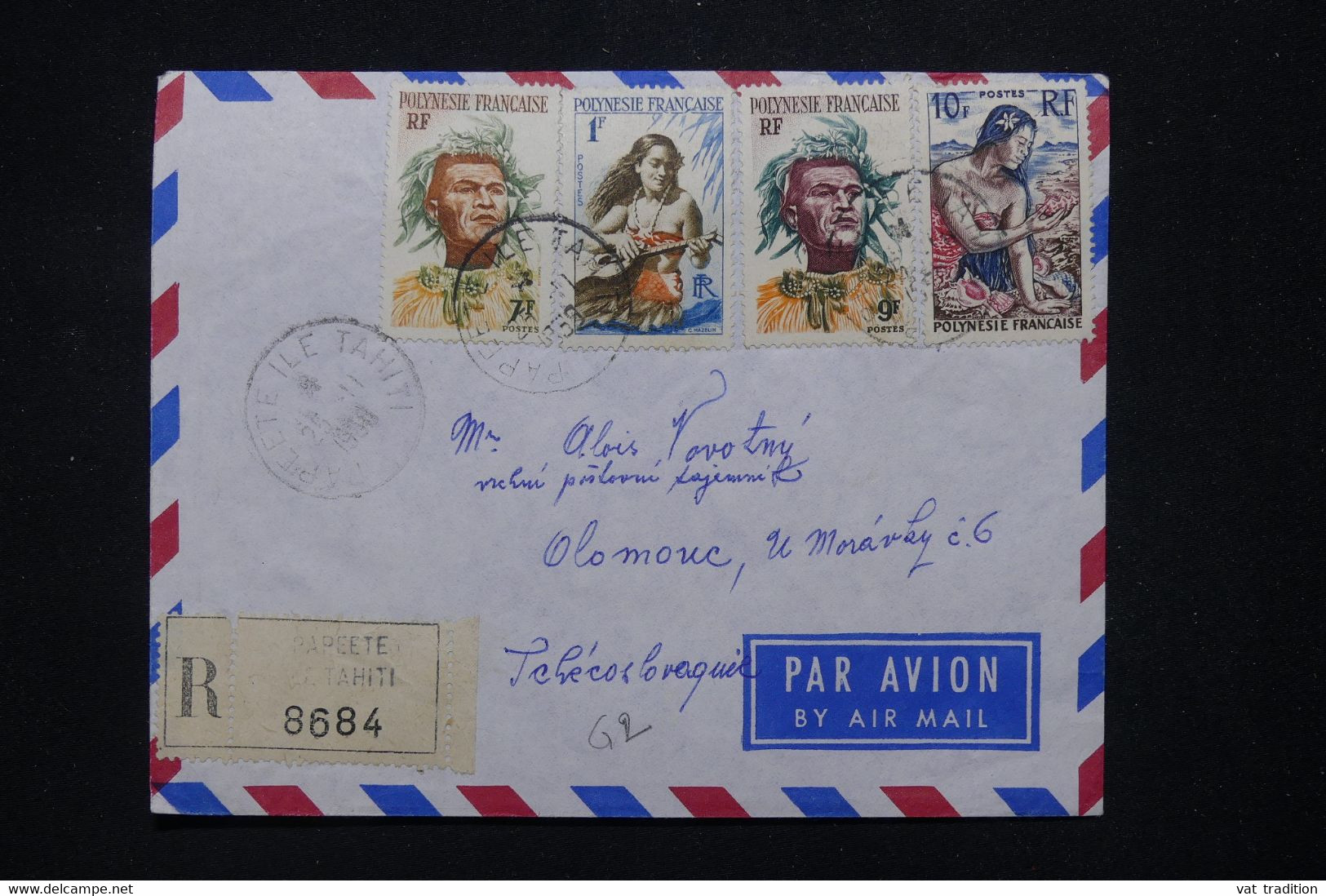 POLYNÉSIE - Enveloppe En Recommandé De Tahiti Pour La Tchécoslovaquie En 1959 - L 115523 - Brieven En Documenten