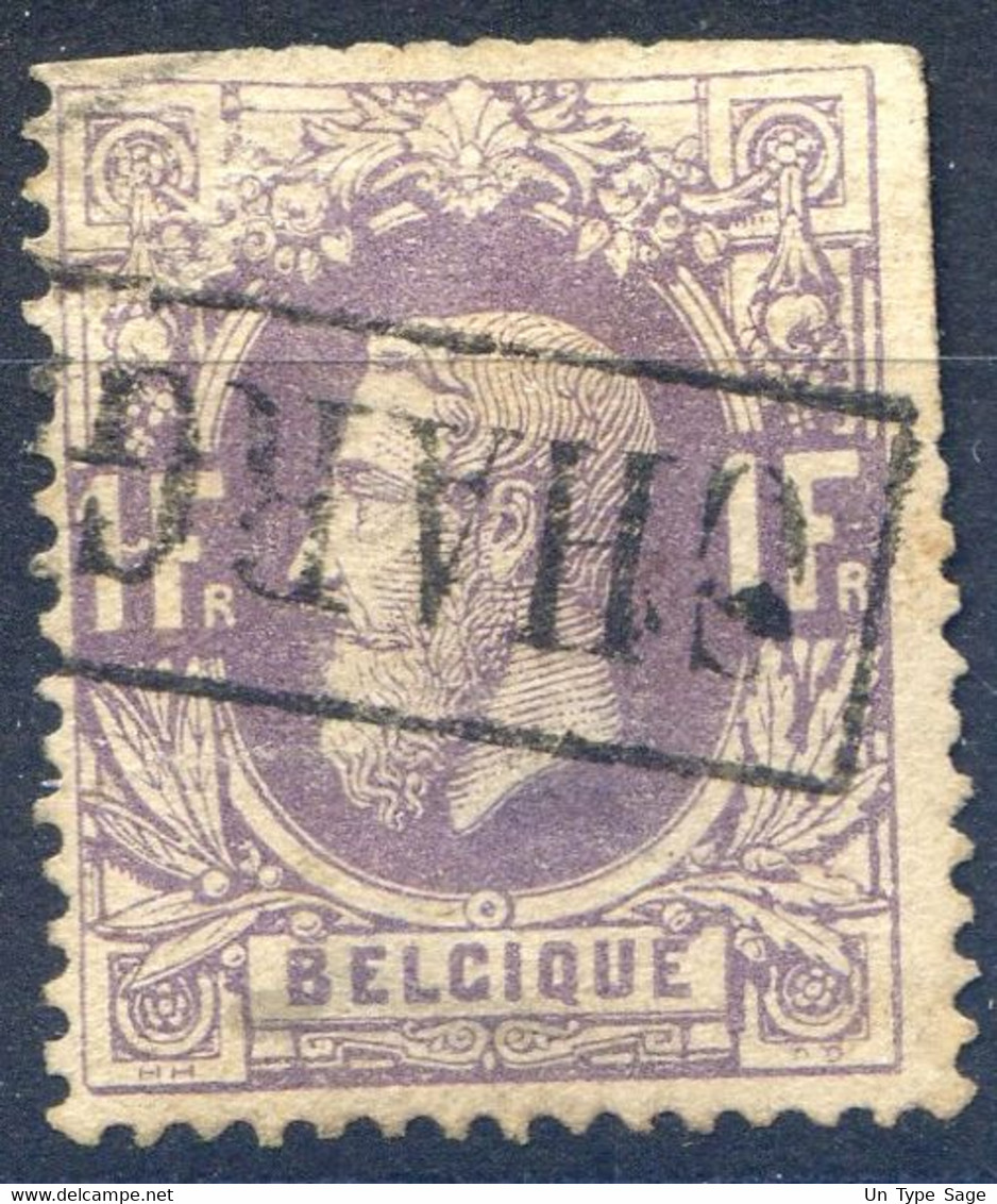 Belgique COB N°36 (aminci) - Griffe CHARGE Oblitérante - (F2122) - 1869-1883 Leopold II