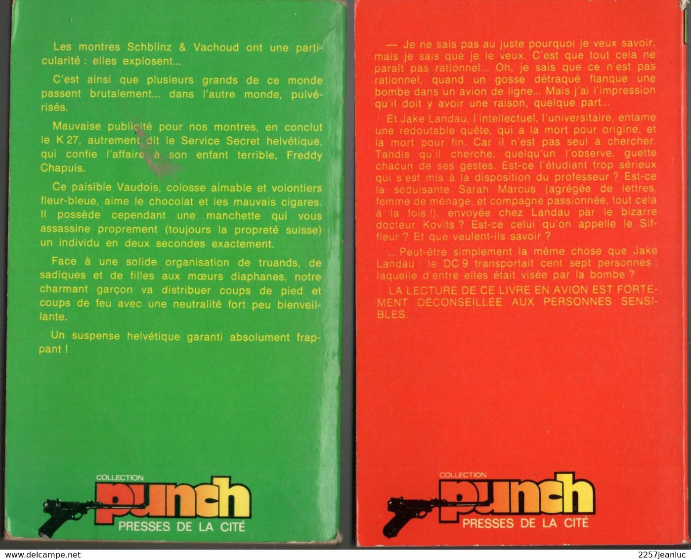 2 Romans Helvetiquement Votre Et Crash Tous Risques Editions Punch Presses De La Cité N: 23 Et 52 - Presses De La Cité