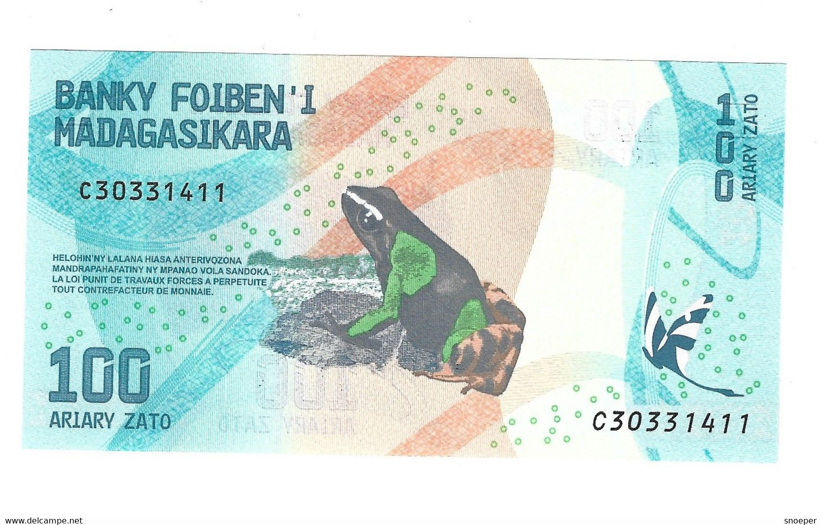 Madagascar 100 Ariary 2017  97  Unc - Madagascar