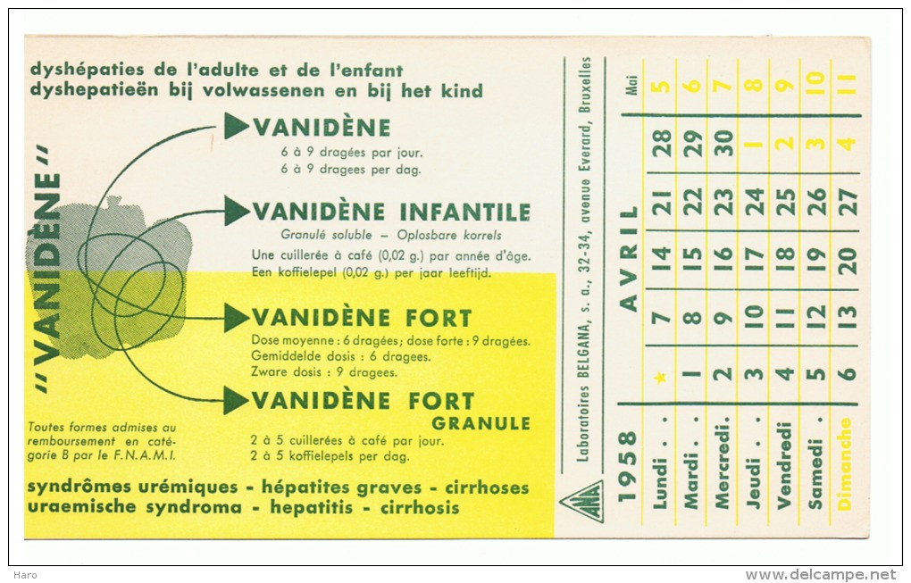 Buvard - Produits Pharmaceutiques "VANIDENE" 1958,1961 Et 1962 -Pharmacie - Médecine -3 Pièces(sf73) - Produits Pharmaceutiques