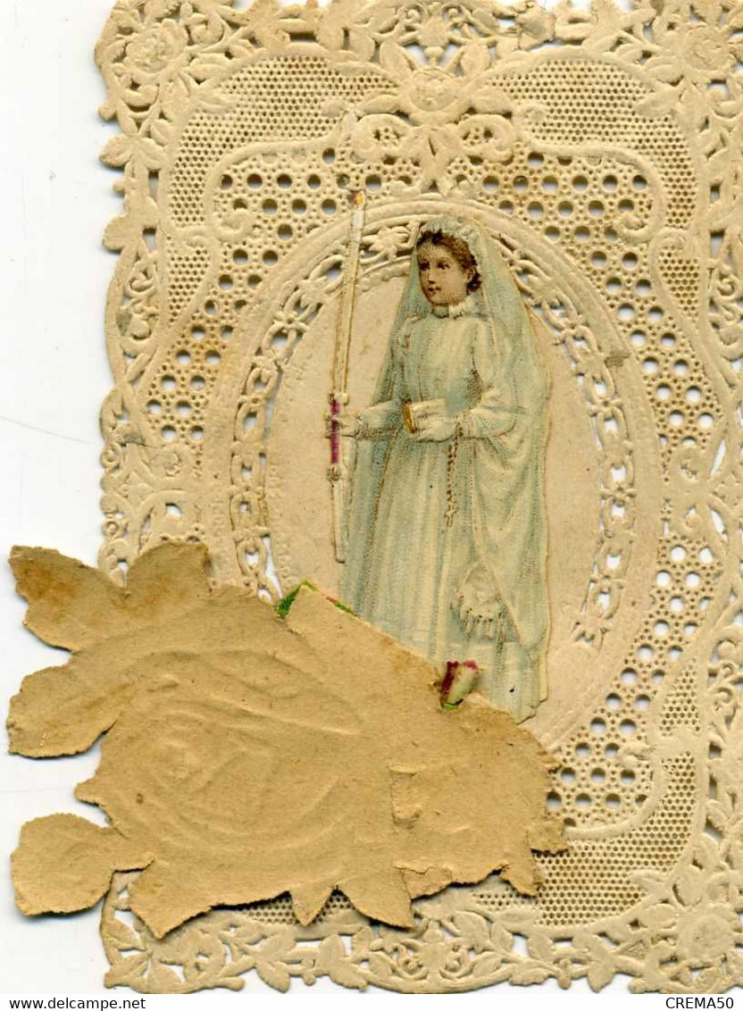CANIVET - à Système- Communiante Derrière Le Bouquet De Rose - Le 13 04 1894 - Images Religieuses