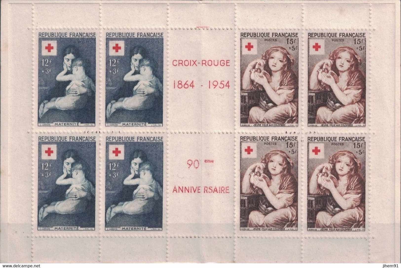 France - Carnet Croix Rouge - Neuf Sans Charnière - 1954 ** - Croix Rouge