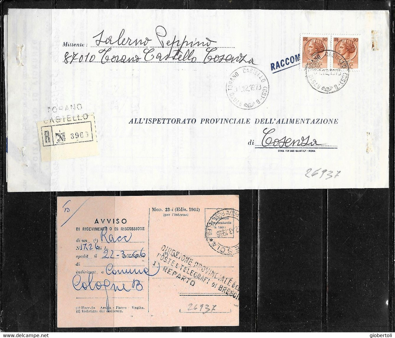 Italia/Italy/Italie: Lotto Di 6 Documenti Postali, Lot Of 6 Postal Documents. Loto Di 6 Documents Postaux - Lotti E Collezioni