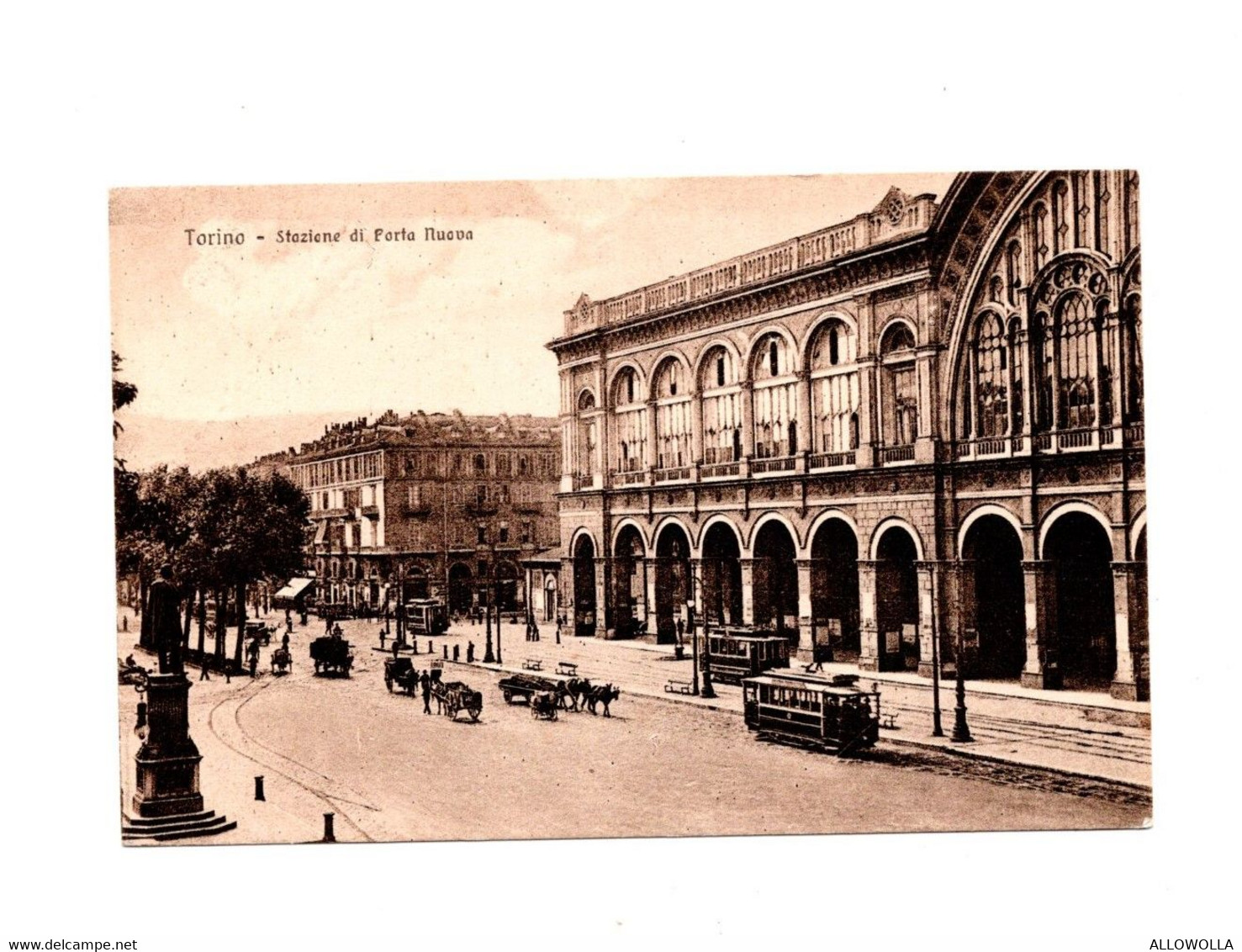 15506" TORINO-STAZIONE DI PORTA NUOVA " ANIMATA-TRAMWAY-VERA FOTO-CART. POST. SPED.1955 - Stazione Porta Nuova