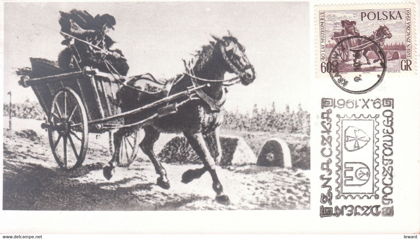 AD 07 - Maximum Card - Stamp Day 1961 - Horse And Stagecoach - Cartes Maximum