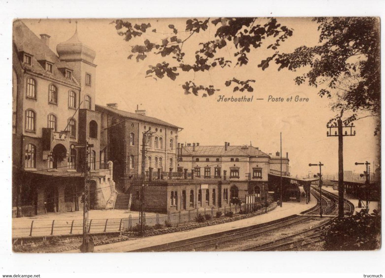 35 - HERBESTHAL - Poste Et Gare - Lontzen