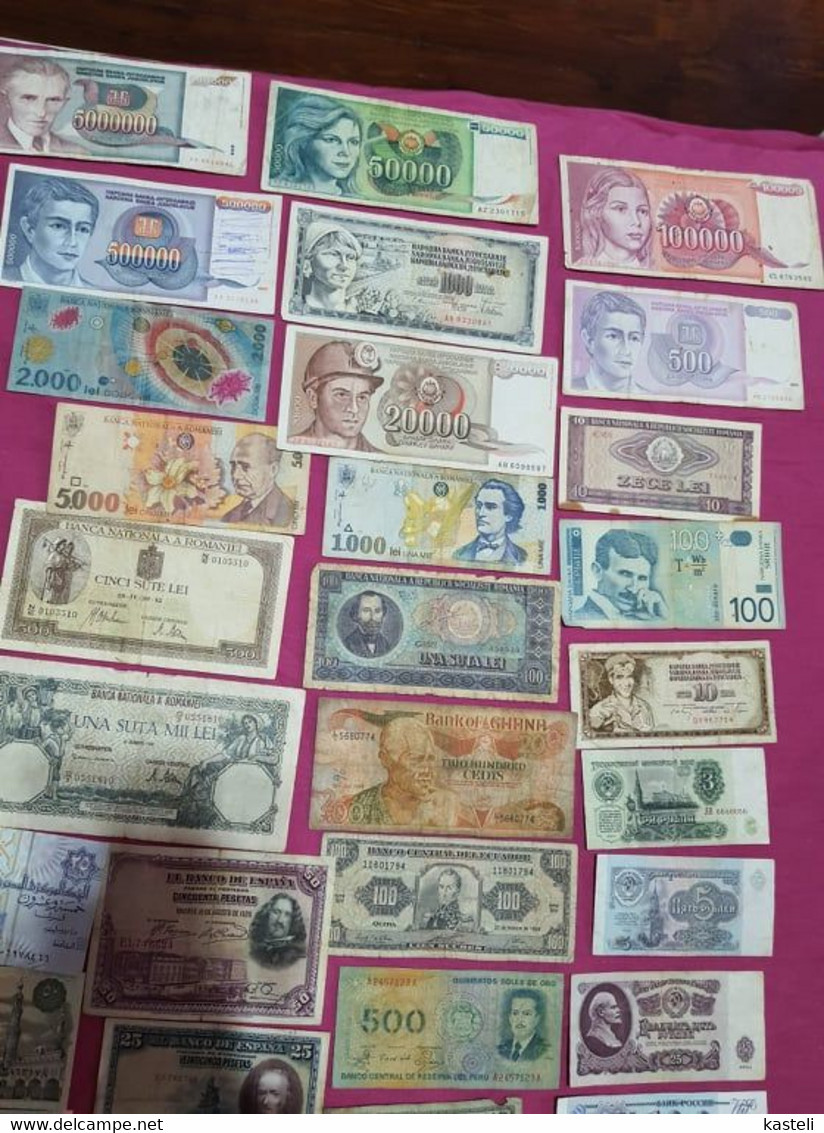 Banknotes  LOT  63 ALL  DIFERENT  Pcs - Mezclas - Billetes