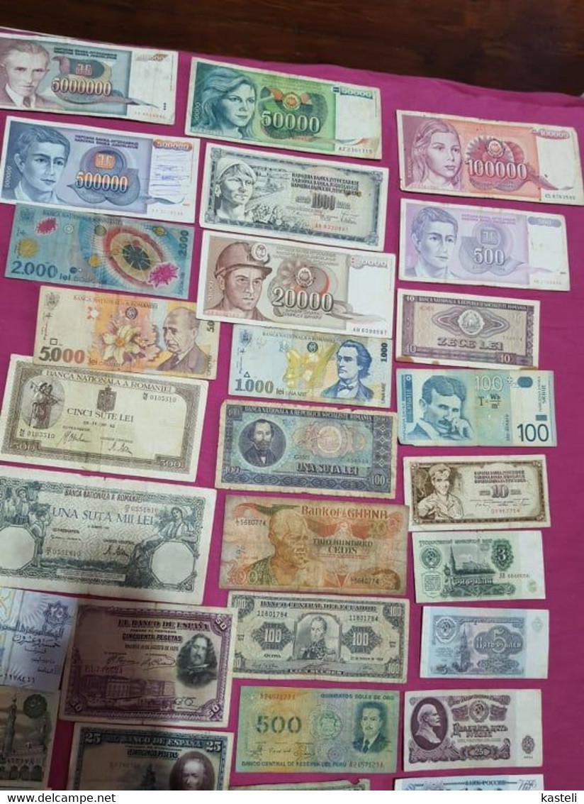 Banknotes  LOT  63 ALL  DIFERENT  Pcs - Vrac - Billets