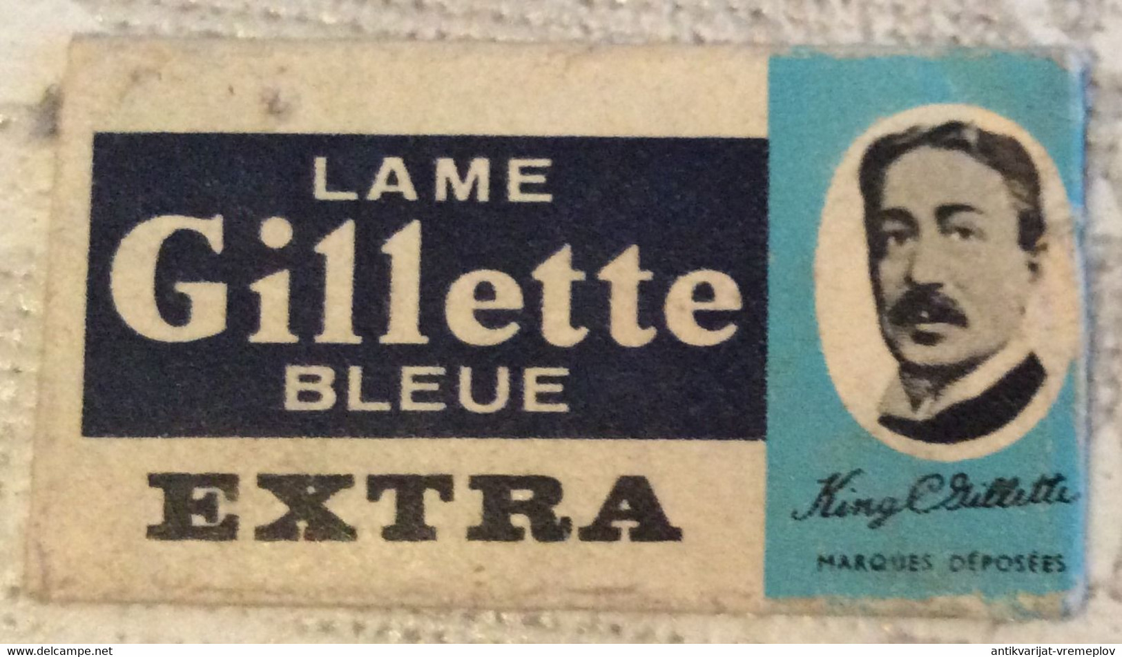 VINTAGE RAZOR BLADES ZILETI VEICOLI FAHRZEUGE LAME GILLETTE BLEUE EXTRA - Scheermesjes