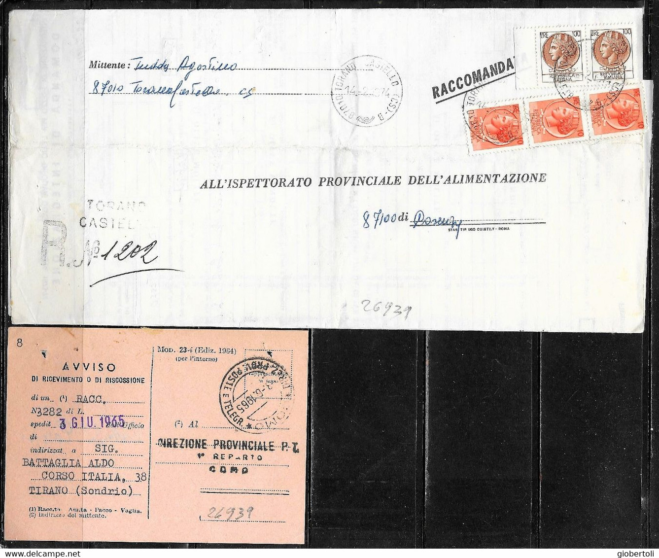 Italia/Italy/Italie: Lotto Di 6 Documenti Postali, Lot Of 6 Postal Documents. Loto Di 6 Documents Postaux - Lotti E Collezioni