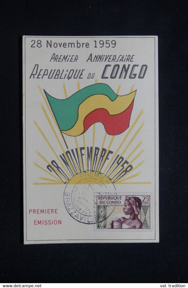 CONGO - Carte Du 1er Anniversaire De La République Du Congo En 1959  - L 115606 - FDC