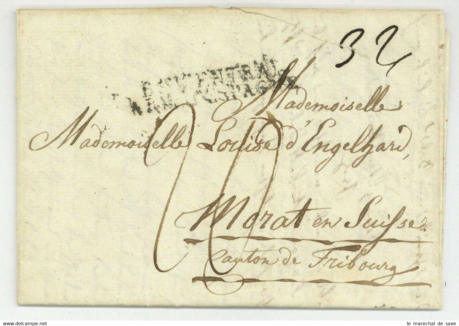 Armee D'Espagne 3e Regiment Suisse Schweizer Regiment Engelhard Morat Muralt PALENCIA 1810 - Army Postmarks (before 1900)