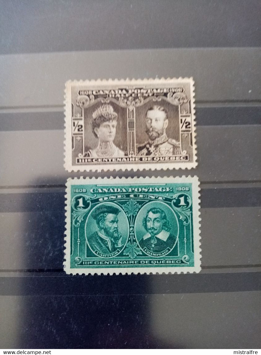 CANADA. 1908 . N° 85 Et 86 NEUFS + . Côte YT 2020 : 32,50 € - Neufs