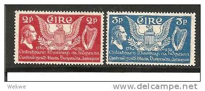 Irl Mi.Nr.69-70/  IRLAND -  US Verfassung (Harfe Etc.) 1938 ** MNH - Ungebraucht