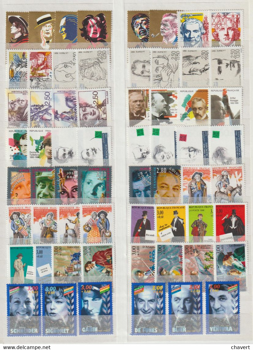 France - Lot De "Personnages Célèbres" Neufs** (cote 291 Euros) - Collections