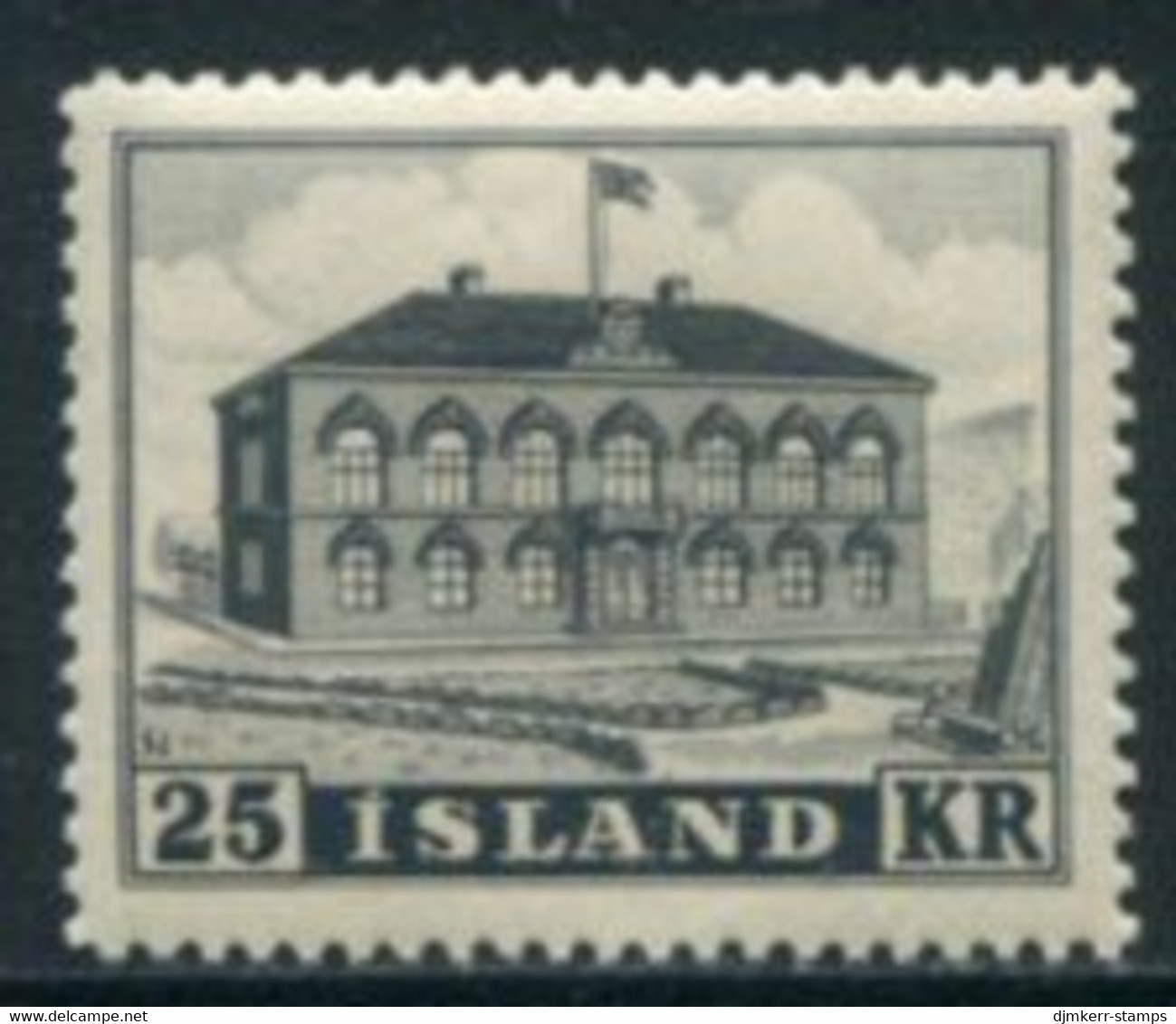 ICELAND 1952 Parliament 25 Kr.definitive MNH/**.  Michel 277; SG 308 - Unused Stamps