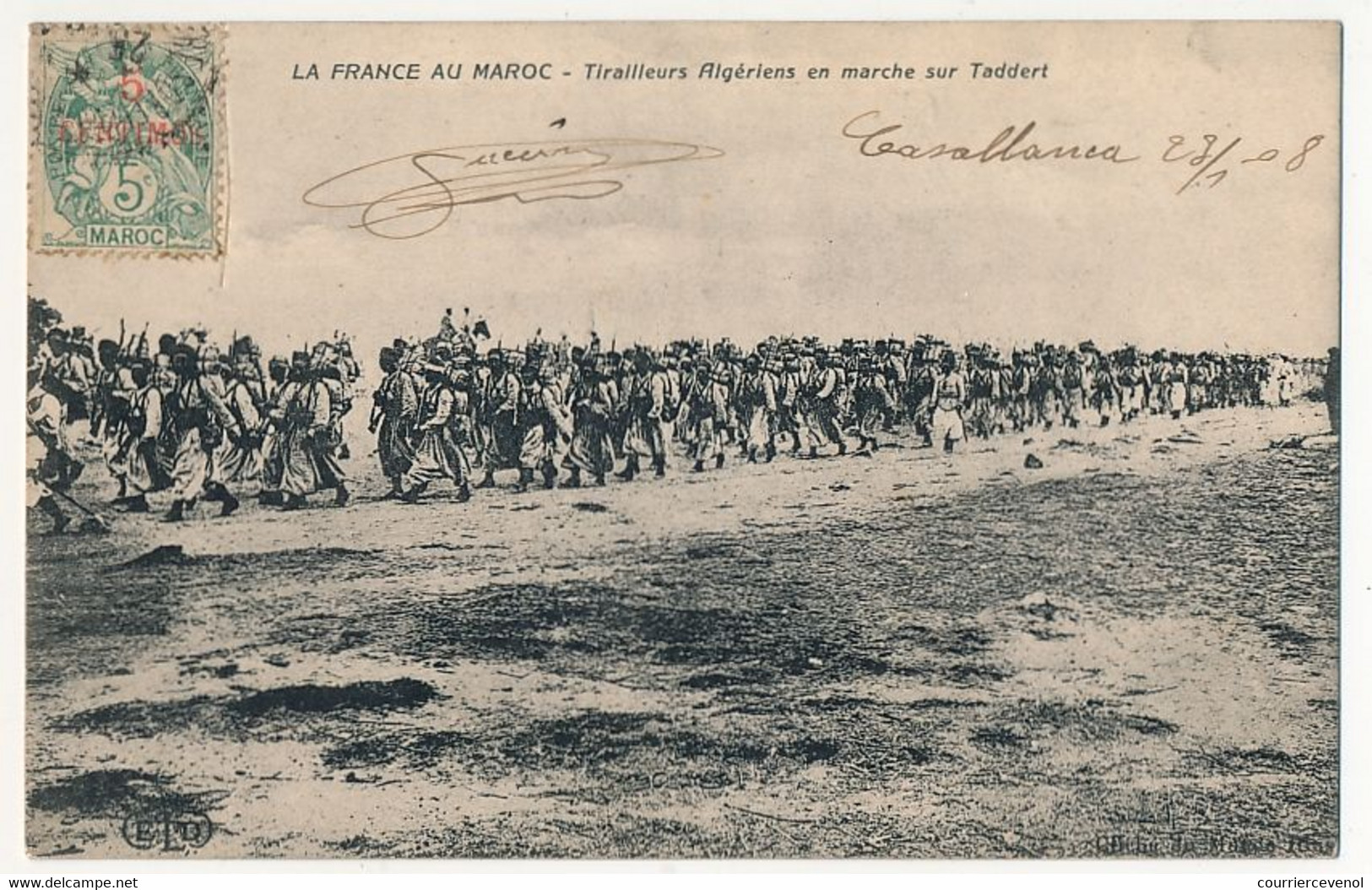 CPA - La France Au Maroc - Tirailleurs Algériens En Marche Sur Taddert - Sonstige & Ohne Zuordnung