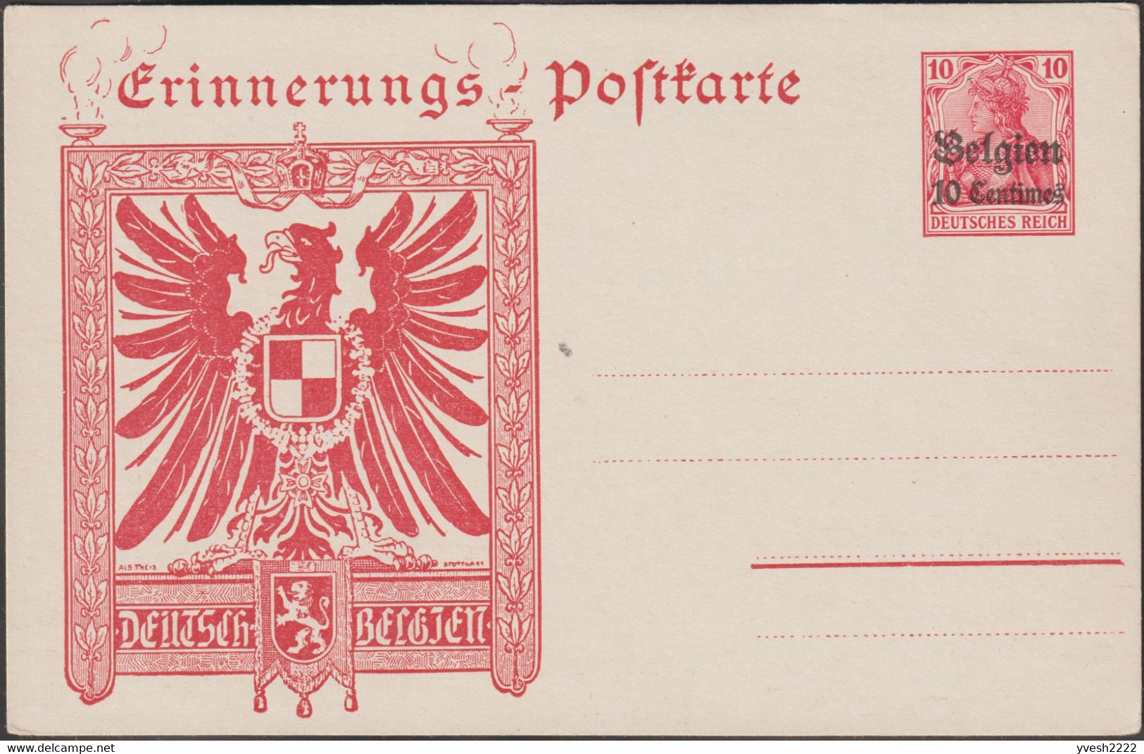 Belgique 1915. Entier Postal Timbré Sur Commande à 10 Centimes. 2 Modèles, 2 Formats. (.) Et ( ) - Deutsche Besatzung