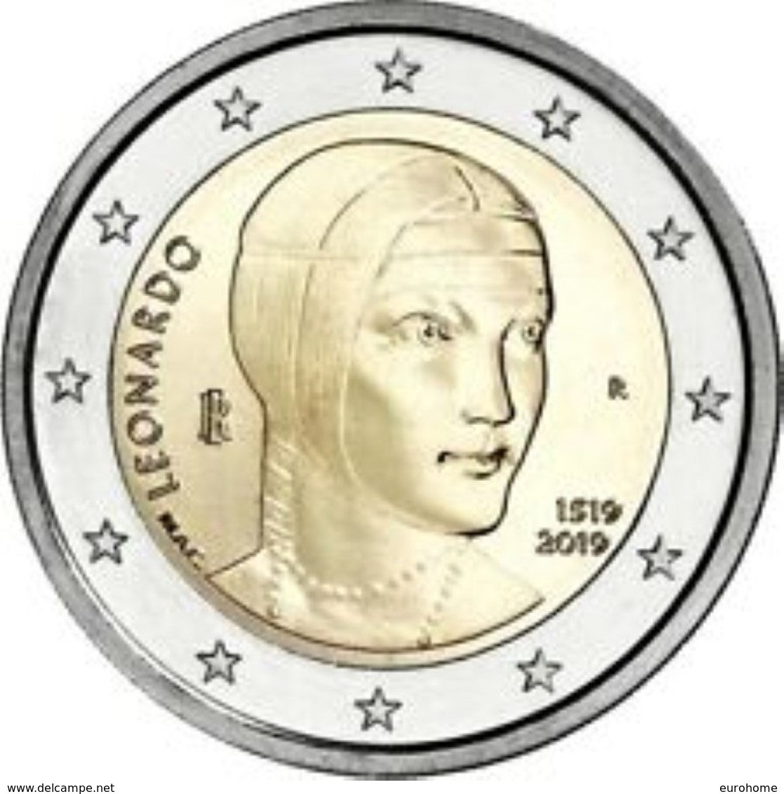 Italie  2019  2 Euro Commemo    200 Jaar Leonardo Da Vinci    UNC Uit De Rol  UNC Du Rouleaux !! - Italien