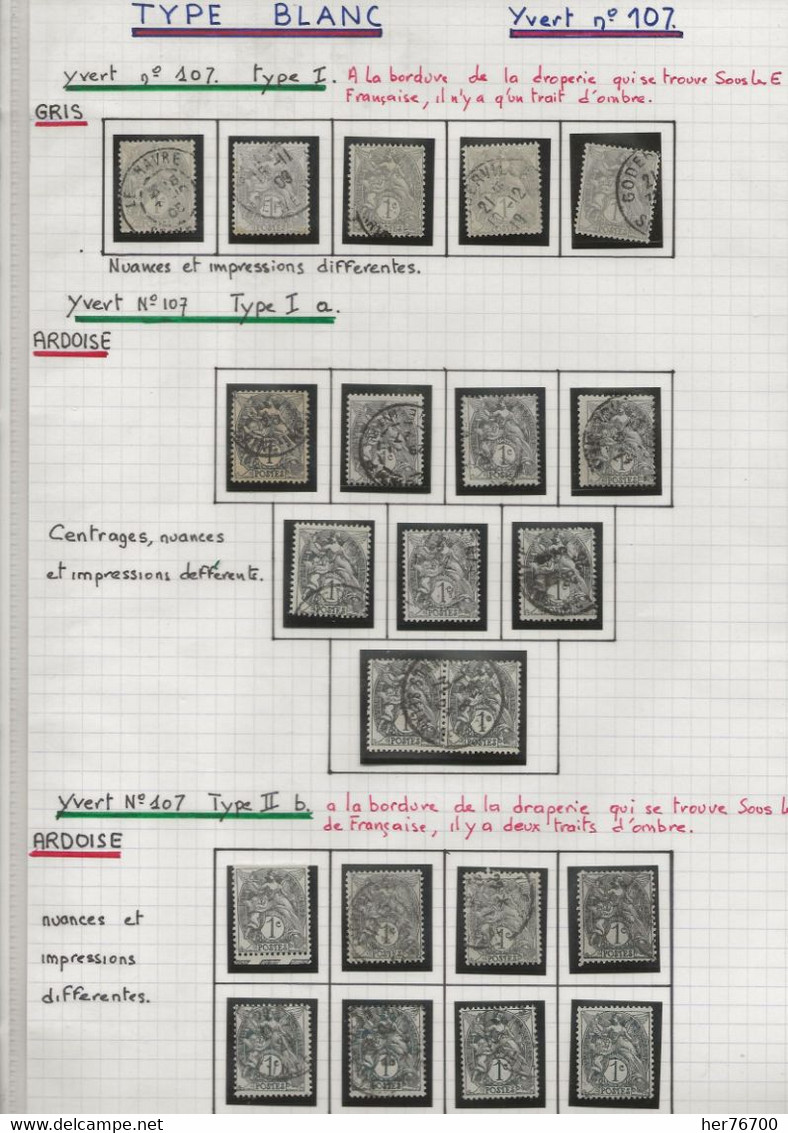 FRANCE TIMBRES  DE TYPES DIFFERENTS  PRESENTANT DES VARIETES MINEURES - Other & Unclassified