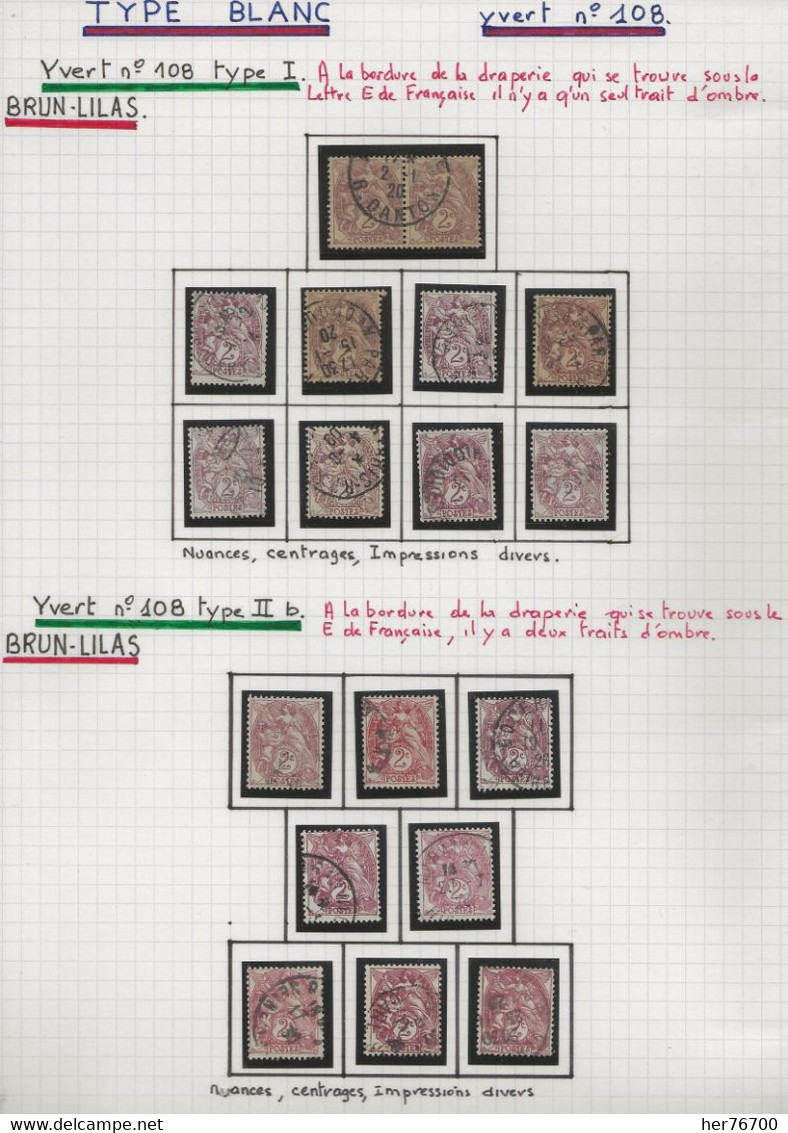 FRANCE TIMBRES  DE TYPES DIFFERENTS  PRESENTANT DES VARIETES MINEURES - Other & Unclassified