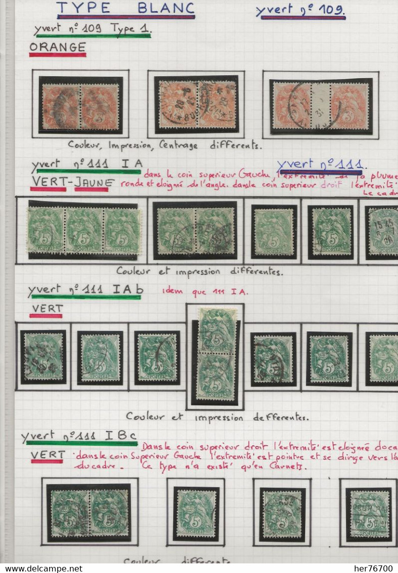 FRANCE TIMBRES  DE TYPES DIFFERENTS  PRESENTANT DES VARIETES MINEURES - Other & Unclassified