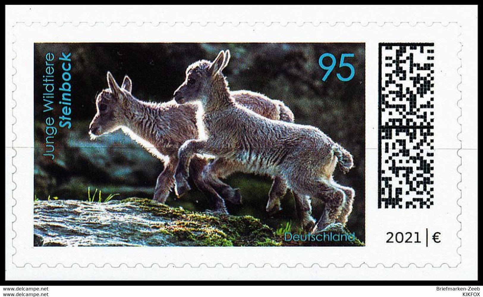 DEUTSCHLAND 2021 Mi Nr. 3629 **  Junge Wildtiere: Steinbock, Selbstklebend. POSTFRISCH - Unused Stamps