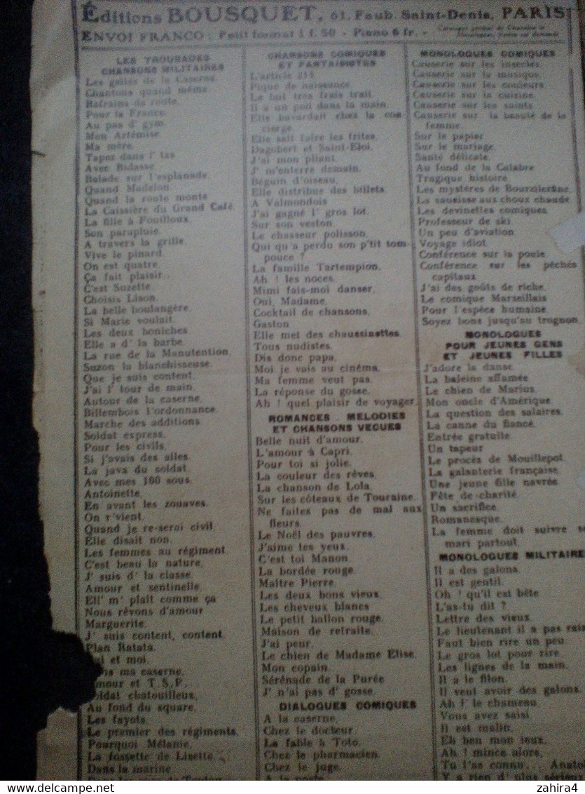 Lettre Des Vieux Monologue Comique Ouvrard Luar Darcel 1er Danref Gibert Carolus Jilune Paroles G Ouvrard - E Bousquet - Partitions Musicales Anciennes