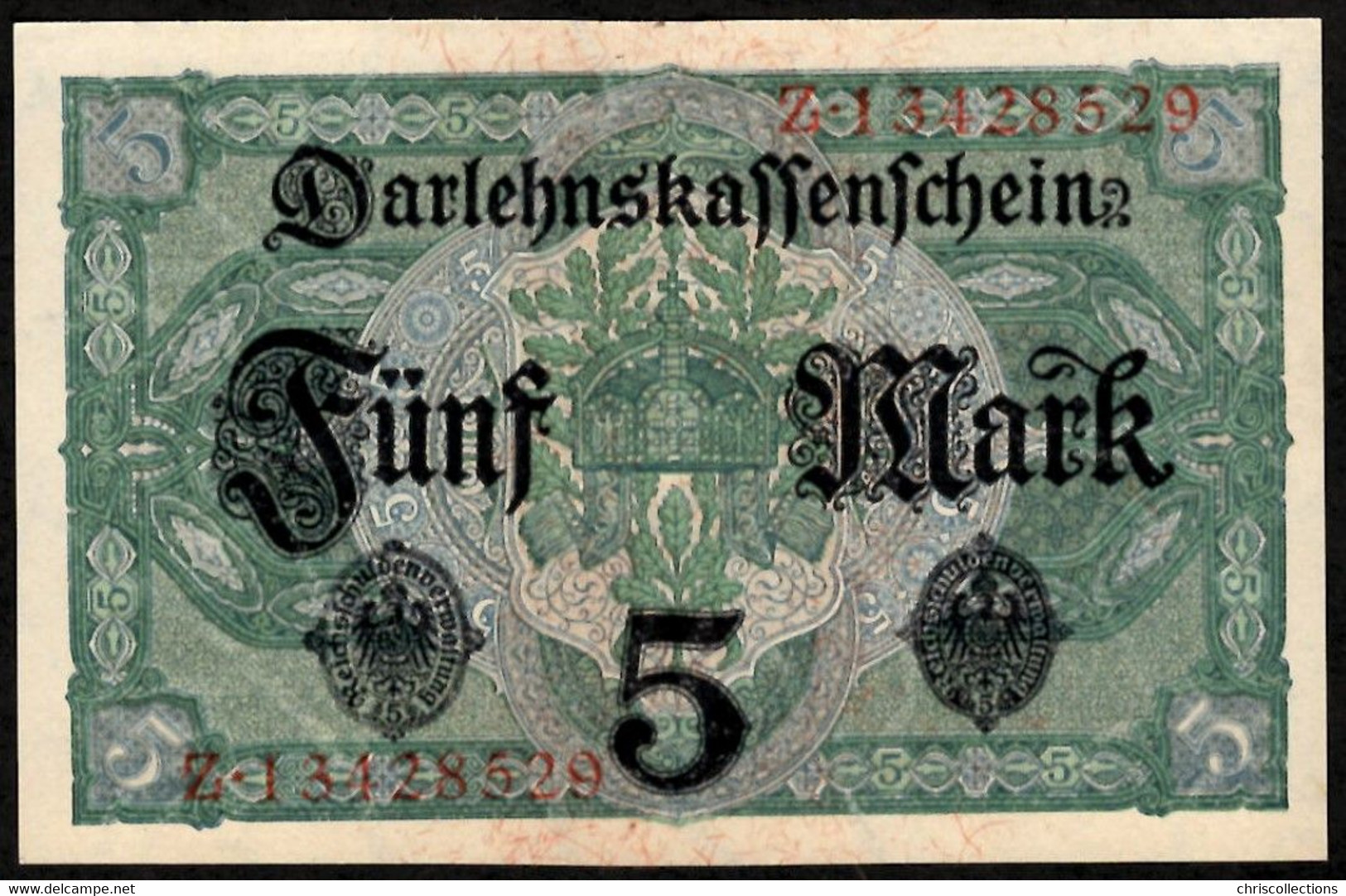ALLEMAGNE - 5 Mark -  Berlin 1.8.1917 - Darlehnskaffenfchein - Sup+ - 5 Mark