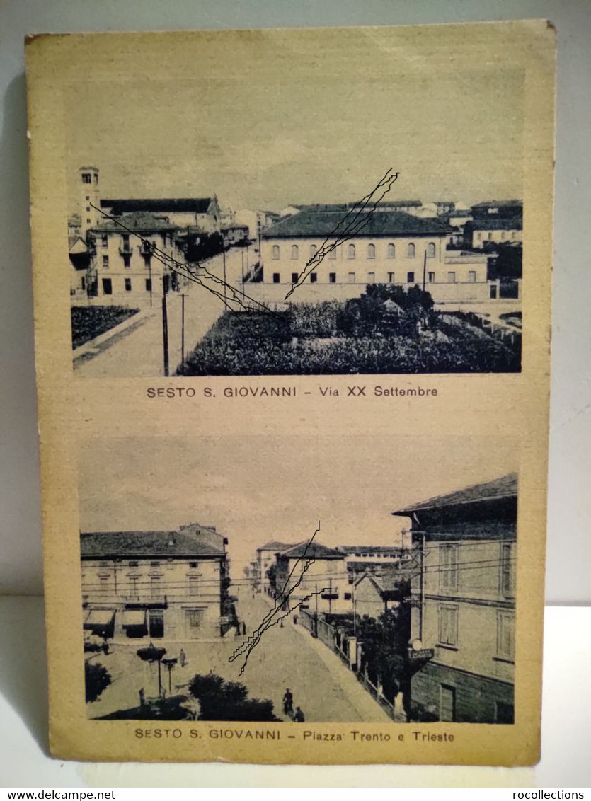 Italy Postcard SESTO S. GIOVANNI  Via XX Settembre Piazza Trento E Trieste. VERIFICATO PER CENSURA. 1941 - Sesto San Giovanni