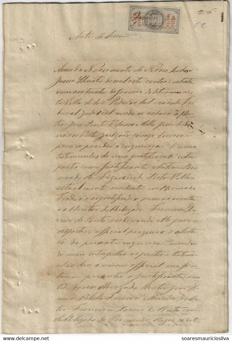 Portugal 1871 Part Of District Court Process With 9 Sheets With One Tax Fiscal Revenue Stamp 30 Réis On Each - Lettres & Documents