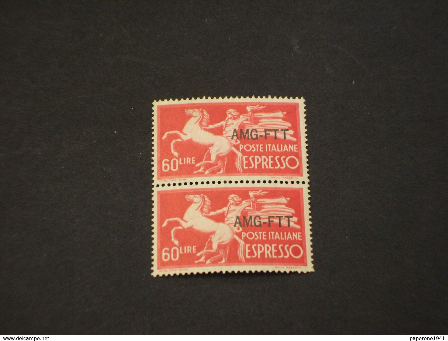 TRIESTE ZONA A - VARIETA' - Espresso - 1950 CAVALLO L.60, FT Vicini, In Coppia Con Il Normale - NUOVI(++) - Express Mail