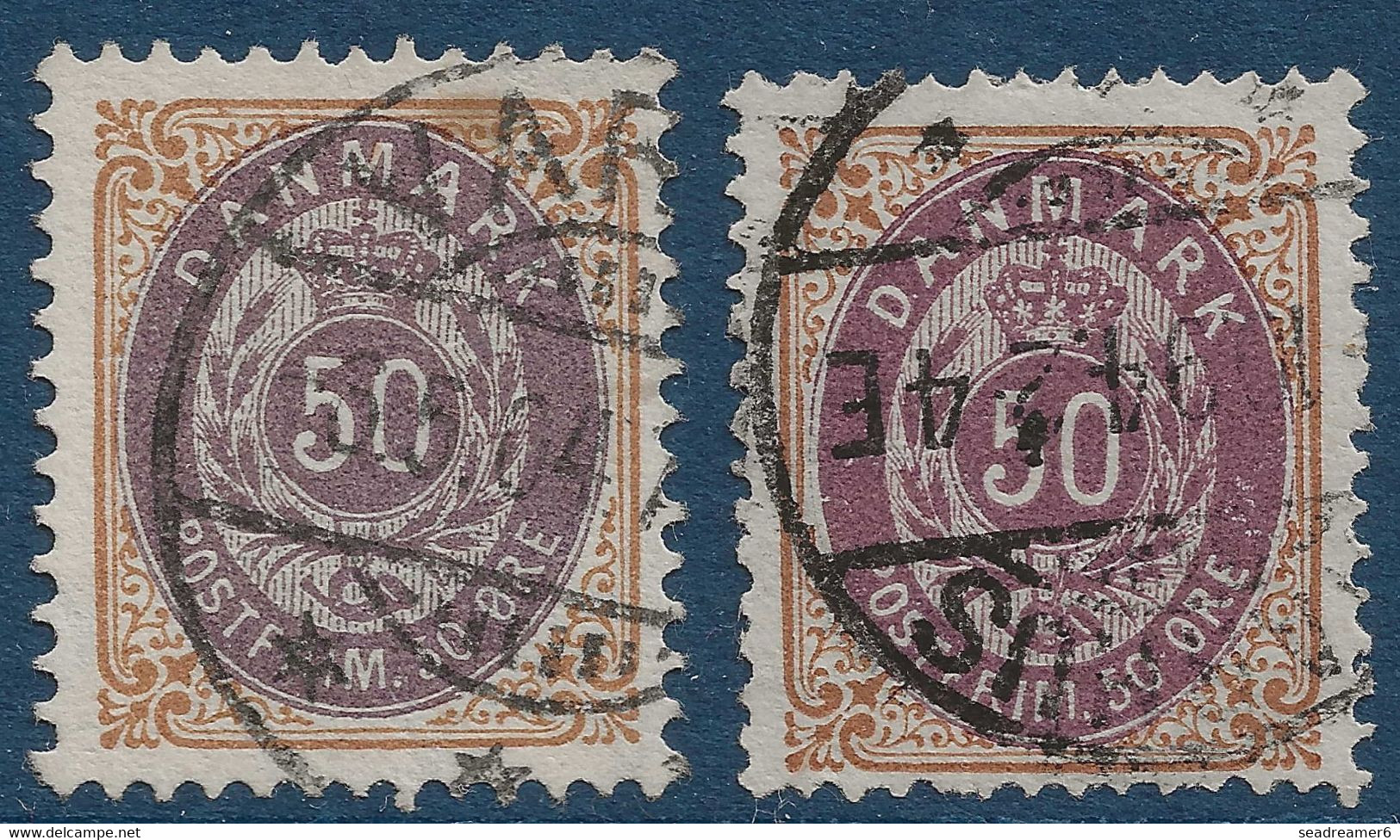 Danemark N°28 Dent 12 3/4 & 28a 4 X 13 1/2 Les 2 Dentelires Et Couleurs TTB Cote Yvert : 295 € - Used Stamps