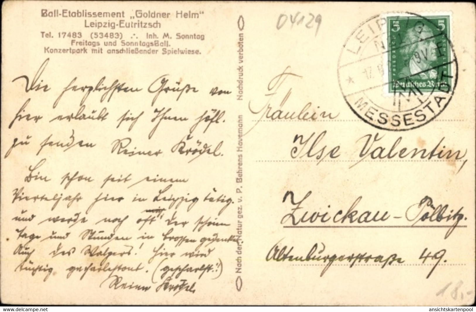 CPA Eutritzsch Leipzig In Sachsen, Etablissement Goldner Helm, Inh. M. Sonntag - Sonstige & Ohne Zuordnung