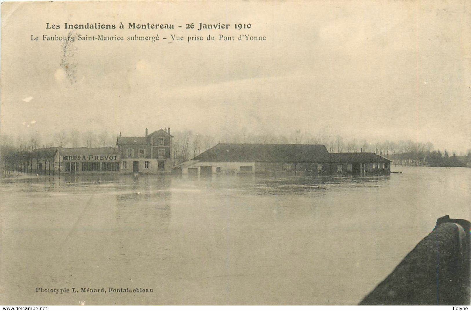 Montereau - Les Inondations Le 26 Janvier 1910 -le Faubourg St Maurice Submergé - Crue - Usine PRÉVOT - Montereau