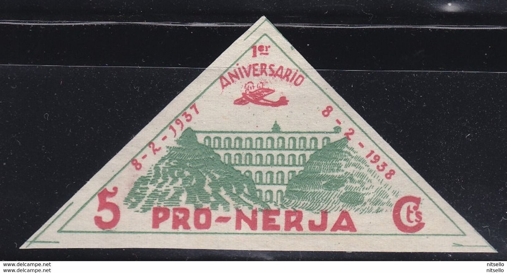 LOTE 2112E   ///  (C110)  ESPAÑA - NERJA (MALAGA) Nº 9 CAT.FESOFI-SOFIMA - PRO-NERGA - 1º ANIVERSARIO 8/2/37-8/2/38 - Republikanische Ausgaben