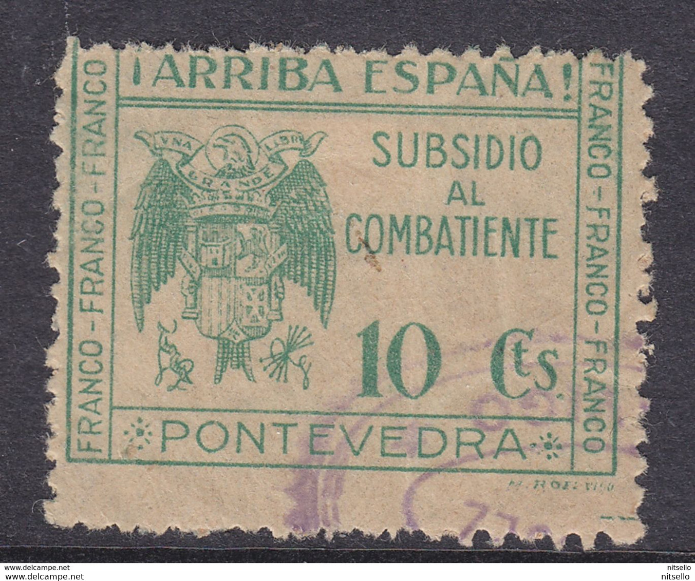 LOTE 2112E   ///  (C105)  ESPAÑA  PONTEVEDRA (GALICIA) Nº 17 CATALOGO FESOFI/SOFIMA - Verschlussmarken Bürgerkrieg