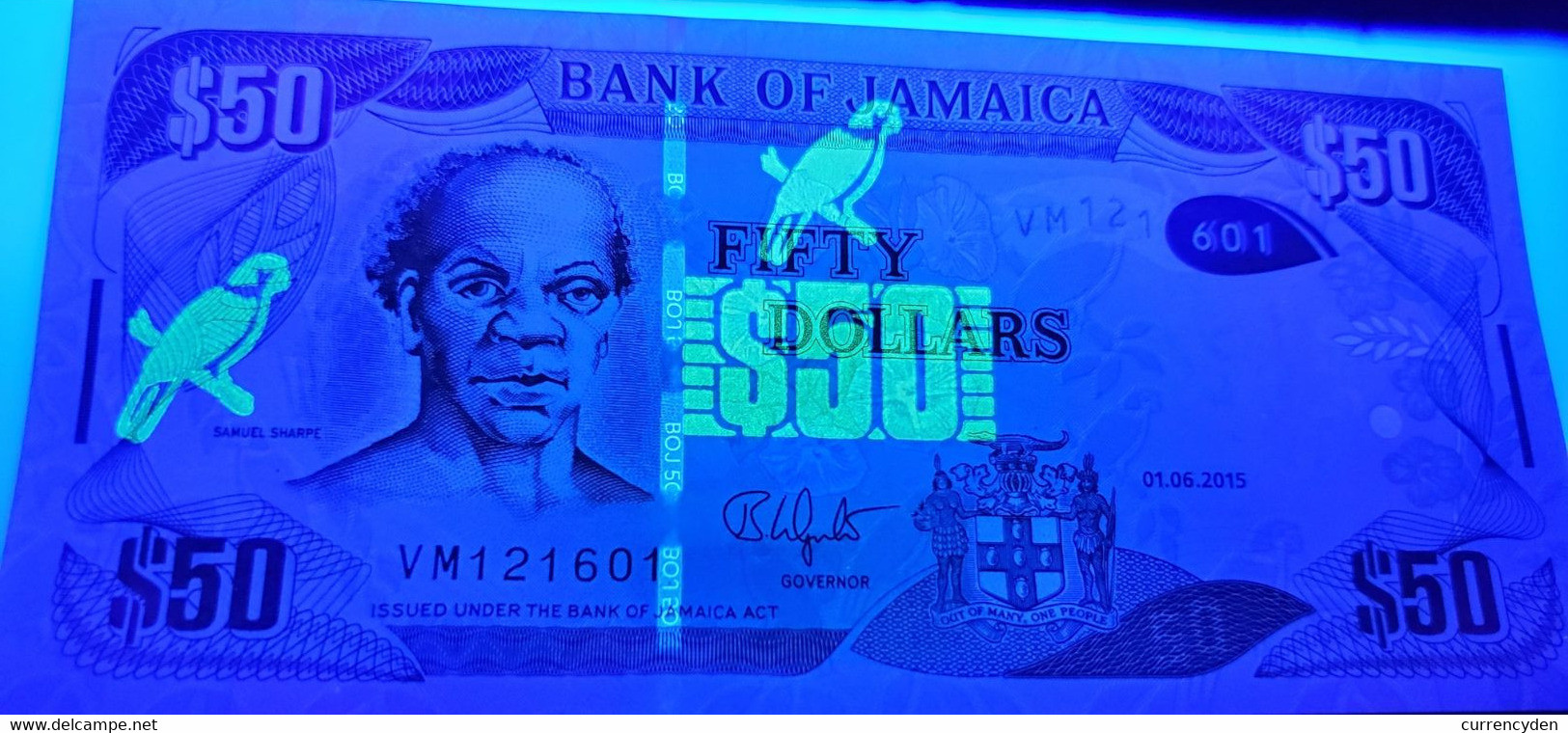 Jamaica P94b, $100, Samuel Sharpe / Doctor's Cove Montego Bay, UNC, 2015- See UV - Jamaique