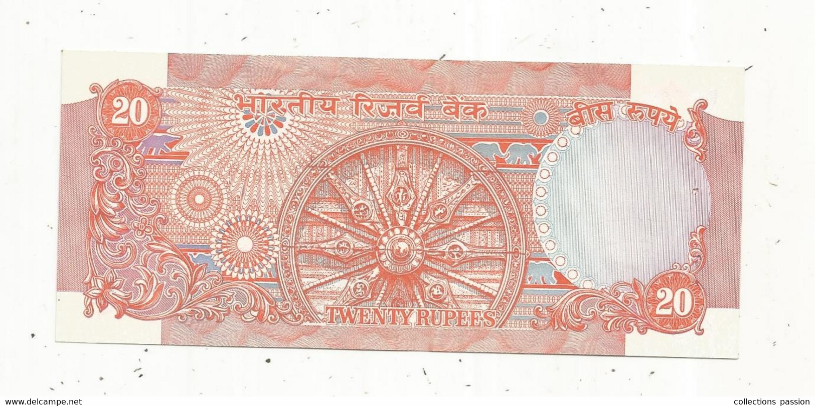 JC, Billet , INDE , Reserve Bank Of INDIA, 20 , Twenty Rupees , UNC, 2 Scans - India