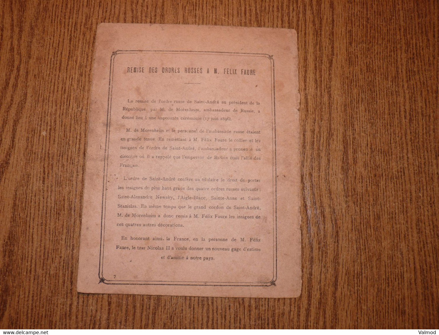 Protège-Cahier/Couverture "La Vie De M. Félix Faure" - Voir Détail Sur Photos - Format Plié 22,4 Cm X 17,3 Cm Environ. - Protège-cahiers