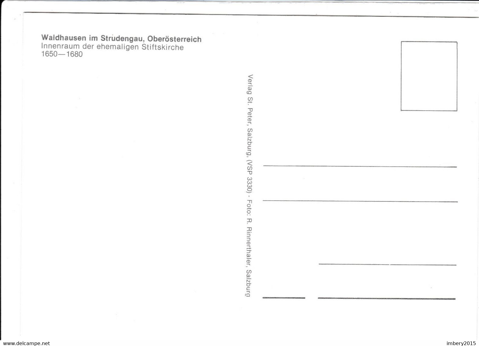 OÖ Ak WALDHAUSEN, Strudengau, Innenraum Stiftskirche, Bezirk PERG, Oberösterreich Ansichtskarte - Perg