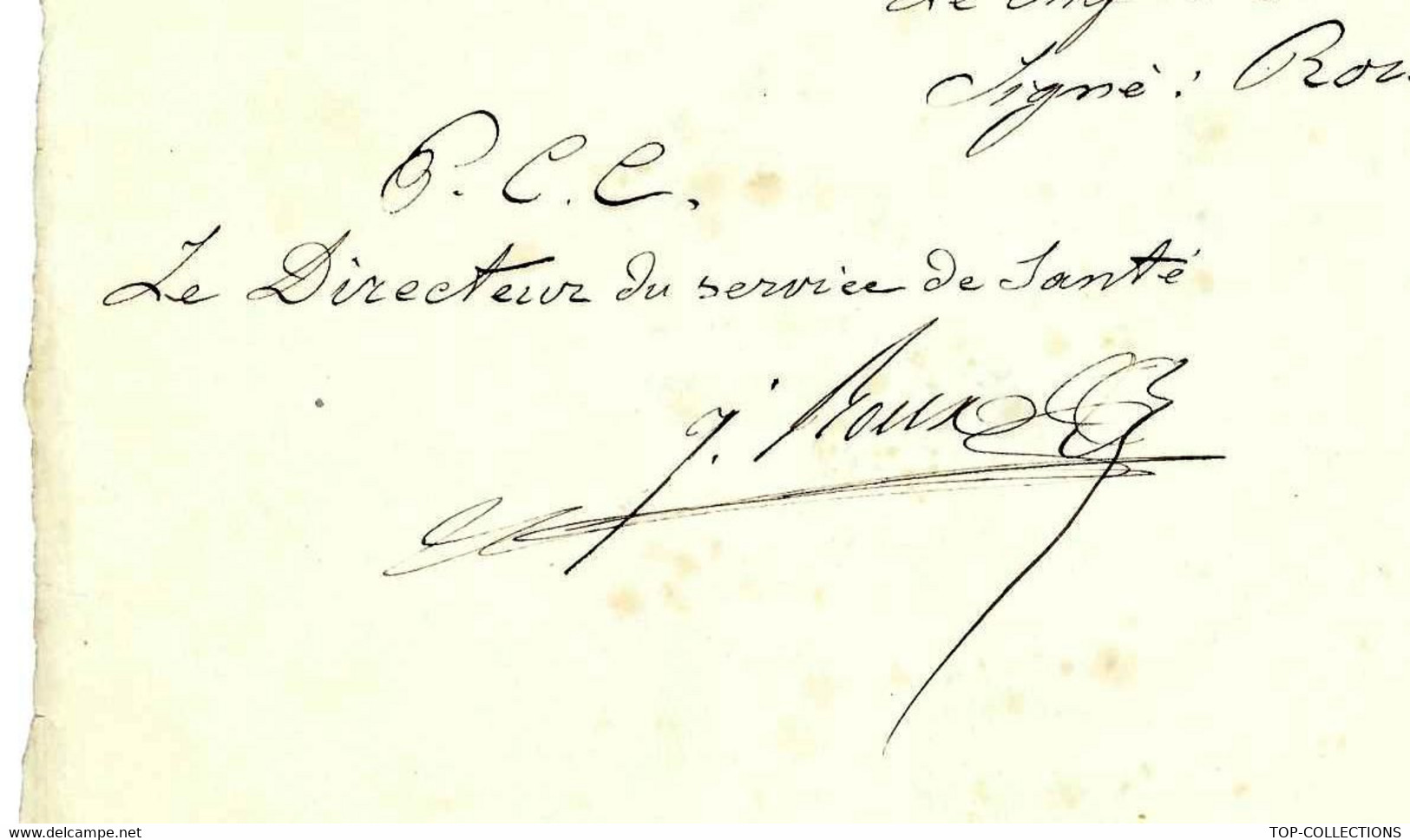 1871 GUERRE DE 1870-1871 VERSAILLES MARINE COLONIES SANTE  J. Roux Directeur Service Santé PORT DE TOULON Sign. - Other & Unclassified